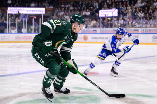 Färjestads Gabriel Carlsson och Leksands Marcus Karlberg