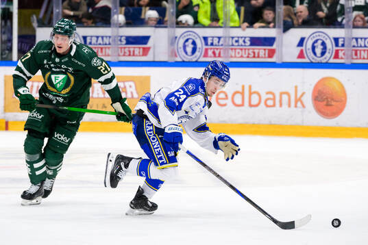 Färjestads Gabriel Carlsson och Leksands Arvid Eljas