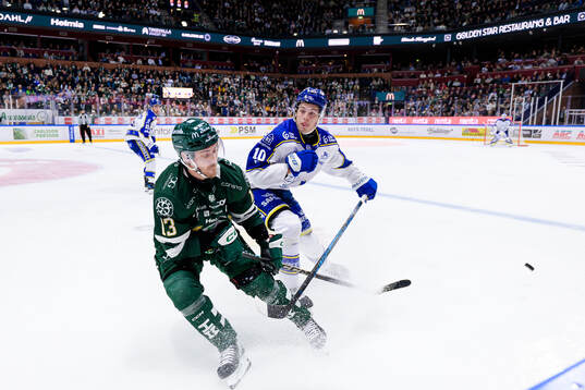 Färjestads Joel Kellman och Leksands Anton Johansson