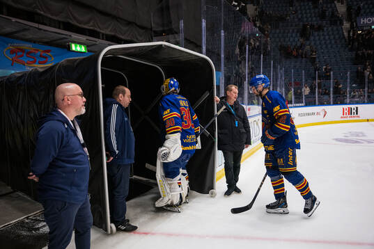 Djurgårdens målvakt Hugo Hävelid och Marcus Krüger