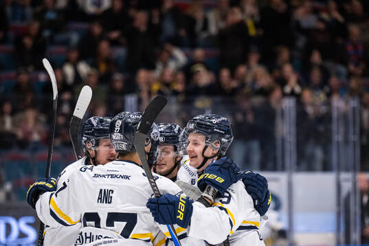 HV71s Hugo Pettersson jublar med lagkamrater
