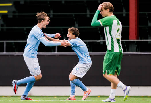 Malmö FFs Frans Silbersky och Maarrouf Yahya Abdou jublar