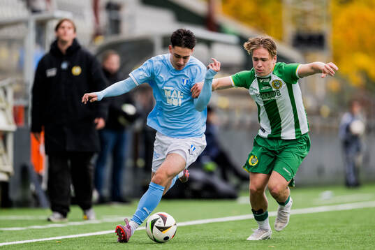 Malmö FFs Daniel Dragicevic och Hammarbys Adrian Salvador