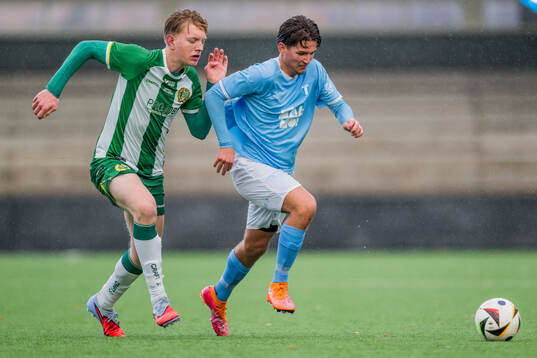 Hammarbys Hampus Thorsson och Malmö FFs John Orestam