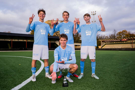 Malmö FFs Milo Einarsson, Oskar Åkewall, Sebastian