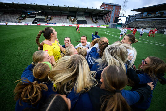 Eskilstuna Uniteds spelare jublar