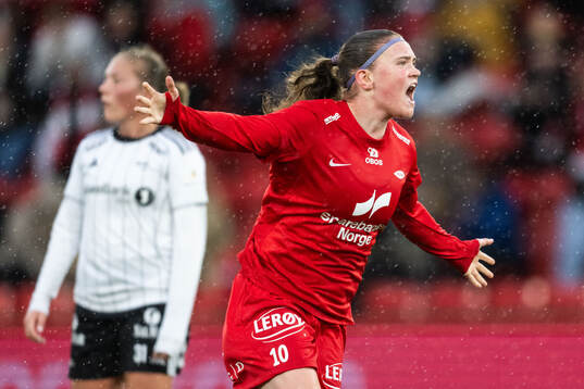 Signe Gaupset of Brann celebrates