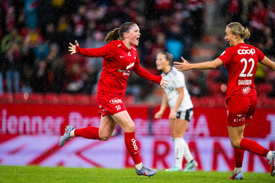 Signe Gaupset of Brann celebrates