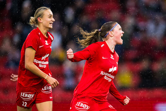 Signe Gaupset of Brann celebrates