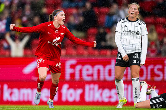 Signe Gaupset of Brann celebrates