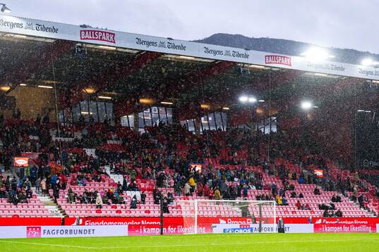 Spectators in the stands at Brann Stadion