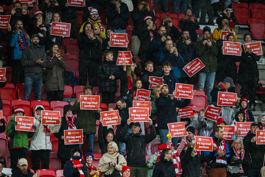 Spectators in the stands at Brann Stadion