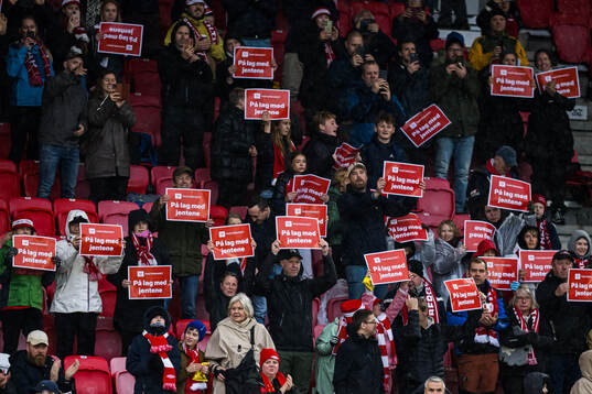Spectators in the stands at Brann Stadion