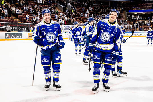 Leksands Max Veronneau och Alexander Lundqvist jublar