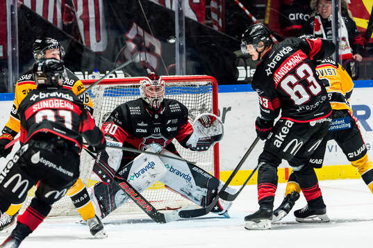 Malmö Redhawks målvakt Oskar Blomgren och Fredrik