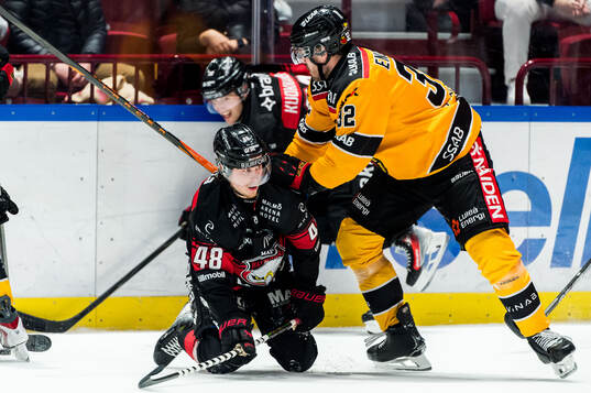 Malmö Redhawks Lauri Pajuniemi och Luleås Oscar Engsund