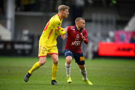 Kalmars Lars Sætra och Örgrytes Nicklas Bärkroth