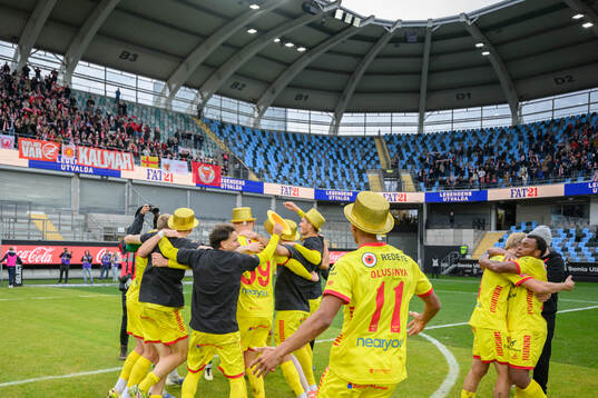 Kalmars spelare jublar