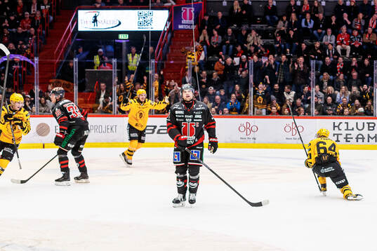 Skellefteås Jonathan Pudas jublar och Örebros Glenn