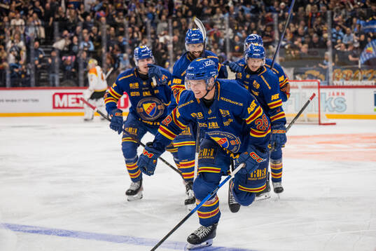 Djurgårdens Gustav Lindström jublar