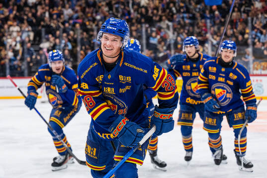 Djurgårdens Gustav Lindström jublar