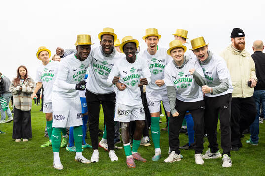 Västerås spelare jublar