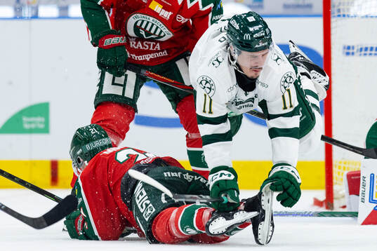 Frölundas Jere Innala och Färjestads Joakim Nygård
