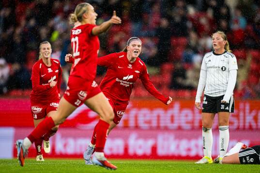 Signe Gaupset of Brann celebrates