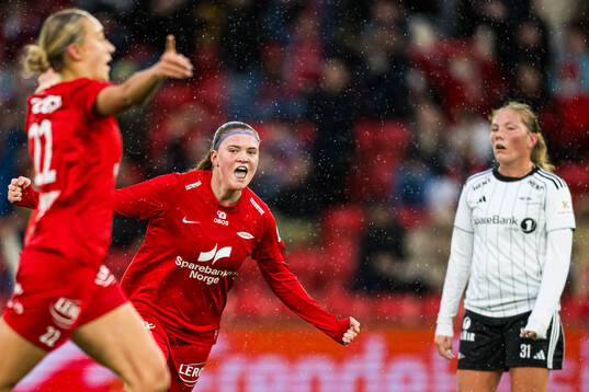 Signe Gaupset of Brann celebrates