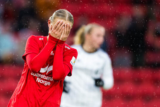 Lauren Alison Davidson of Brann looks dejected