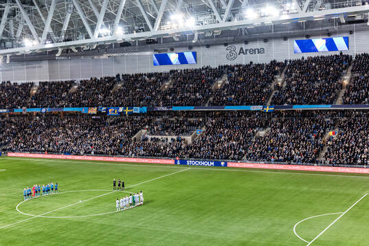 3Arena med Djurgårdens och IFK Göteborgs spelare