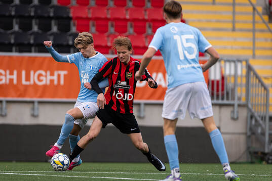 Malmö FFs Elliott Andersson och Brommapojkarnas  Malcolm