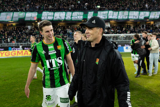 GAIS Oskar Ågren och tränare Fredrik Holmberg