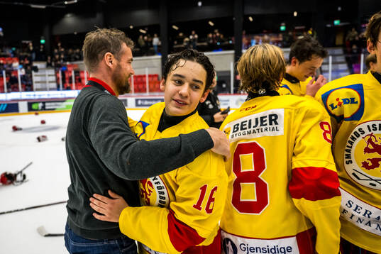Smålands huvudtränare Fredrik Nordén och Anton Gannerud