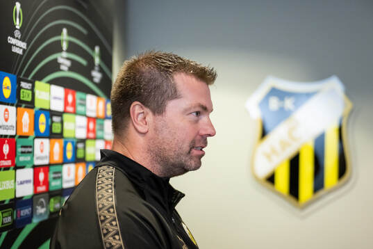 Head coach Jens Gustafsson is interviewed