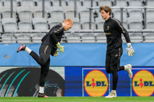Goalkeeper Joakim Persson and goalkeeper Melker Ellborg