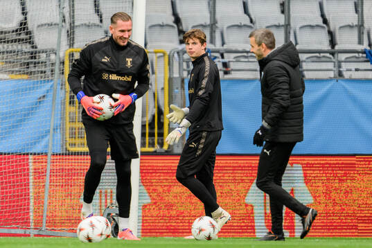 Goalkeeper Robin Olsen, goalkeeper Melker Ellborg and