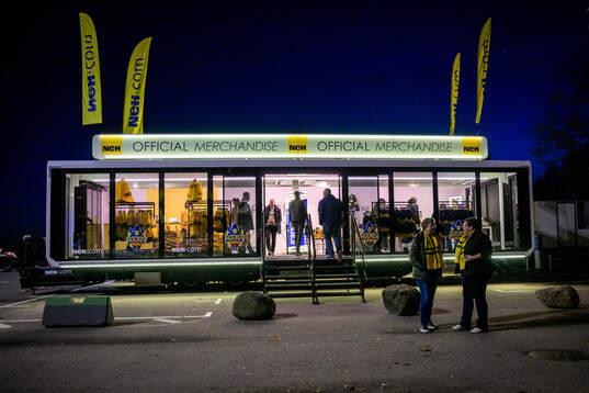 Fan shop outside Catena Arena
