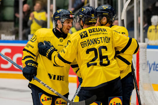 Simon Ryfors and Erik Brännström of Sweden celebrate