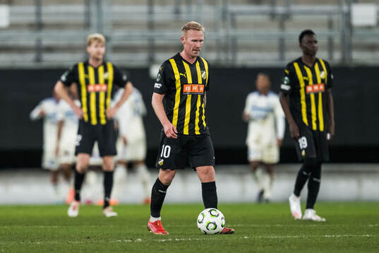 Mikkel Rygaard Jensen of Häcken looks dejected