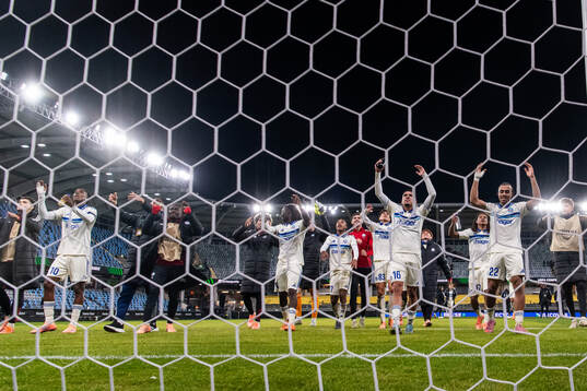Players of Strasbourg celebrate