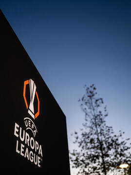General view of a UEFA Europa League sign