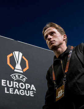 Johan Karlsson of Malmö FF arrives at the stadium