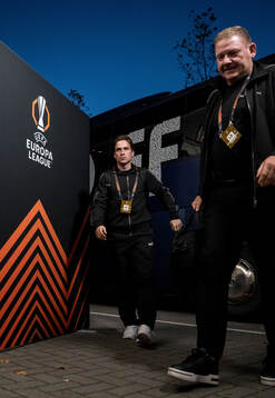 Johan Karlsson of Malmö FF arrives at the stadium