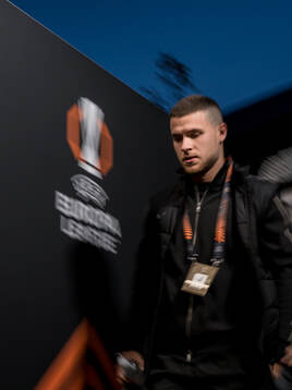 Gabriel Busanello of Malmö FF arrives at the stadium