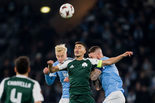 Otto Rosengren and Pontus Jansson of Malmö FF against