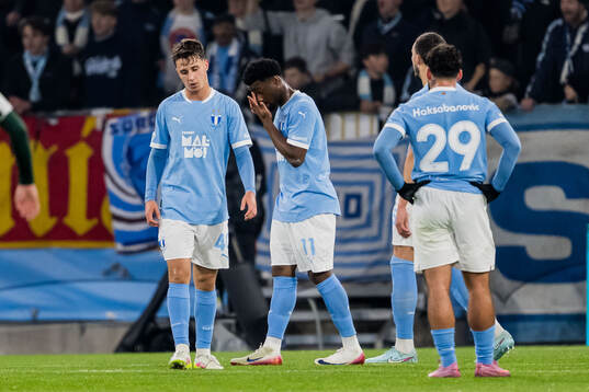 Kenan Busuladzic of Malmö FF looks dejected