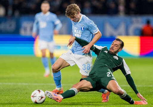 Hugo Bolin of Malmö FF and Tin Jedvaj of Panathinaikos