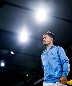 Adrian Skogmar of Malmö FF ahead ofof the UEFA Europa