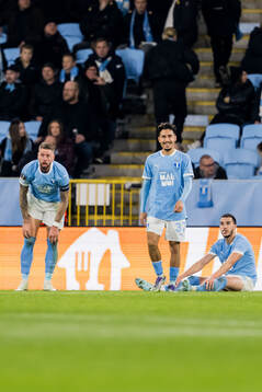 Pontus Jansson, Adrian Skogmar and Andrej Djuric of Malmö